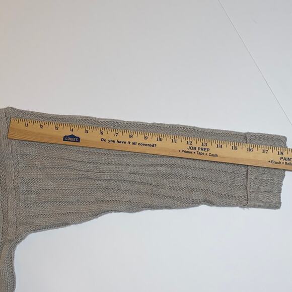 NWT Large Womens Gray Knit Cropped Turtleneck Sweater Top Preppy F21 Cuff Sleeve - Picture 5 of 11